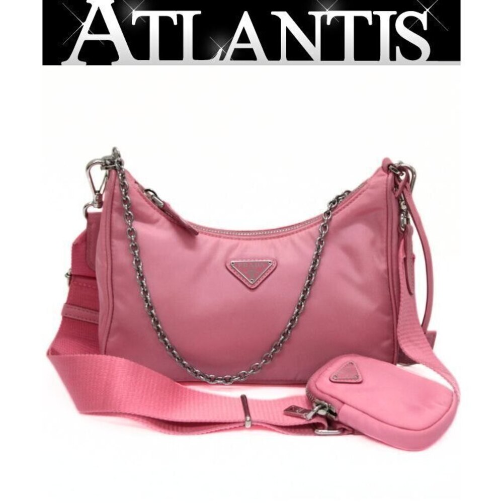Prada Triangle Re Edition Shoulder Bag Pink